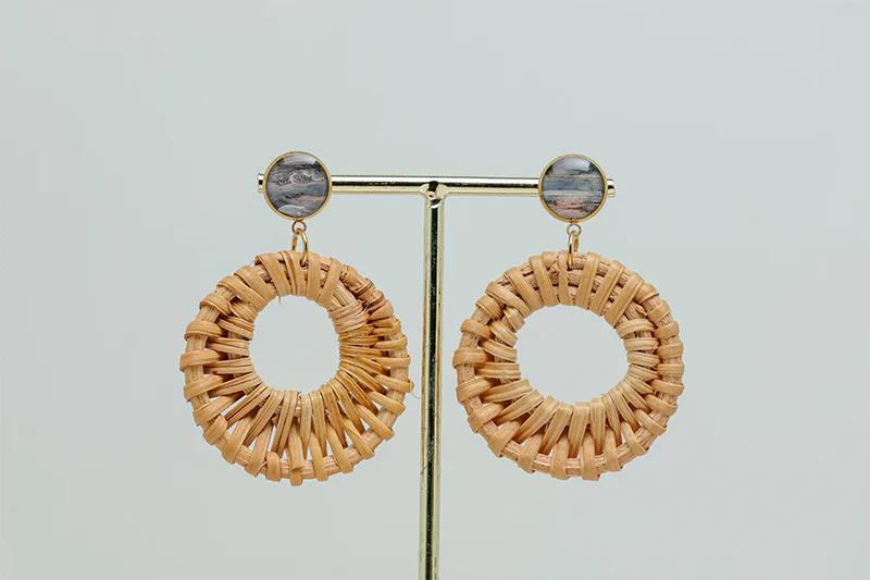 Brittany Ragland - Boho Rattan Hoop Earrings