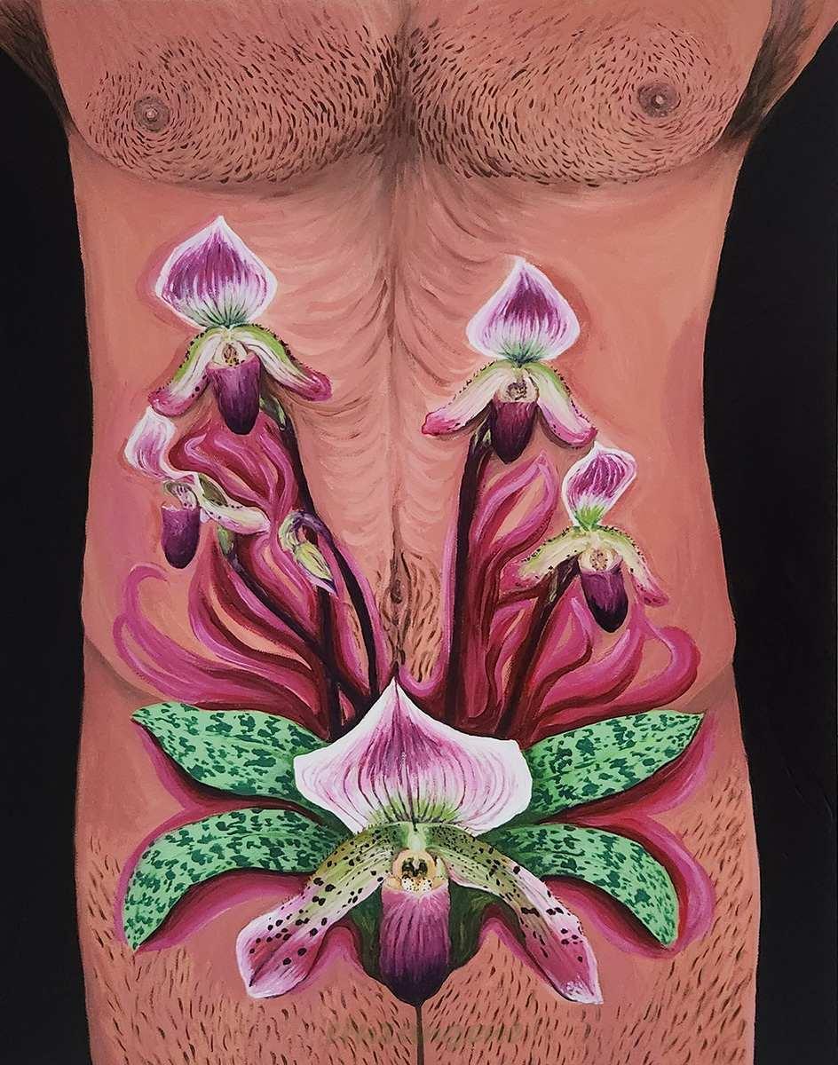 Gene Rotter - Male with pahiopedilum orchid